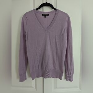 100% merino wool purple vneck sweater